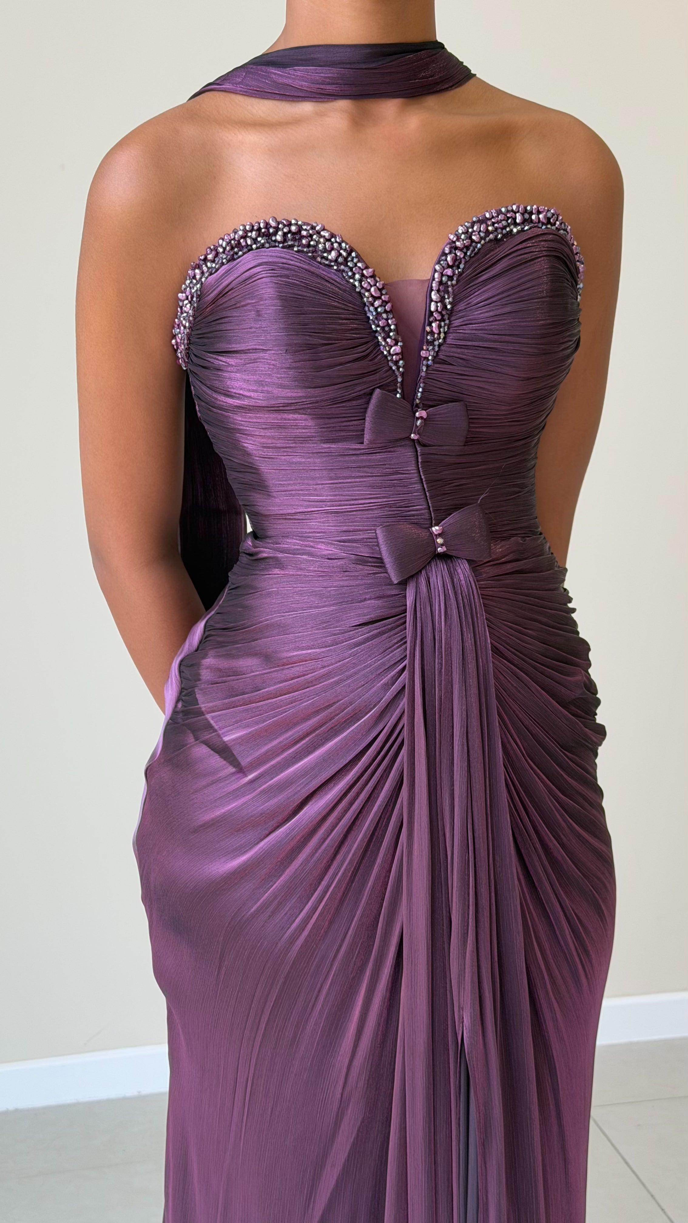 The Uzma Dress - Prune nacré
