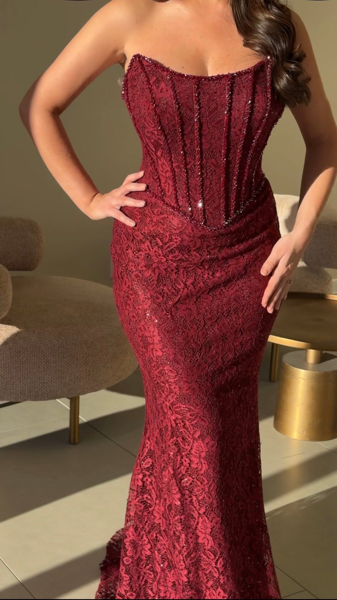 The Layce Dress - Bordeaux