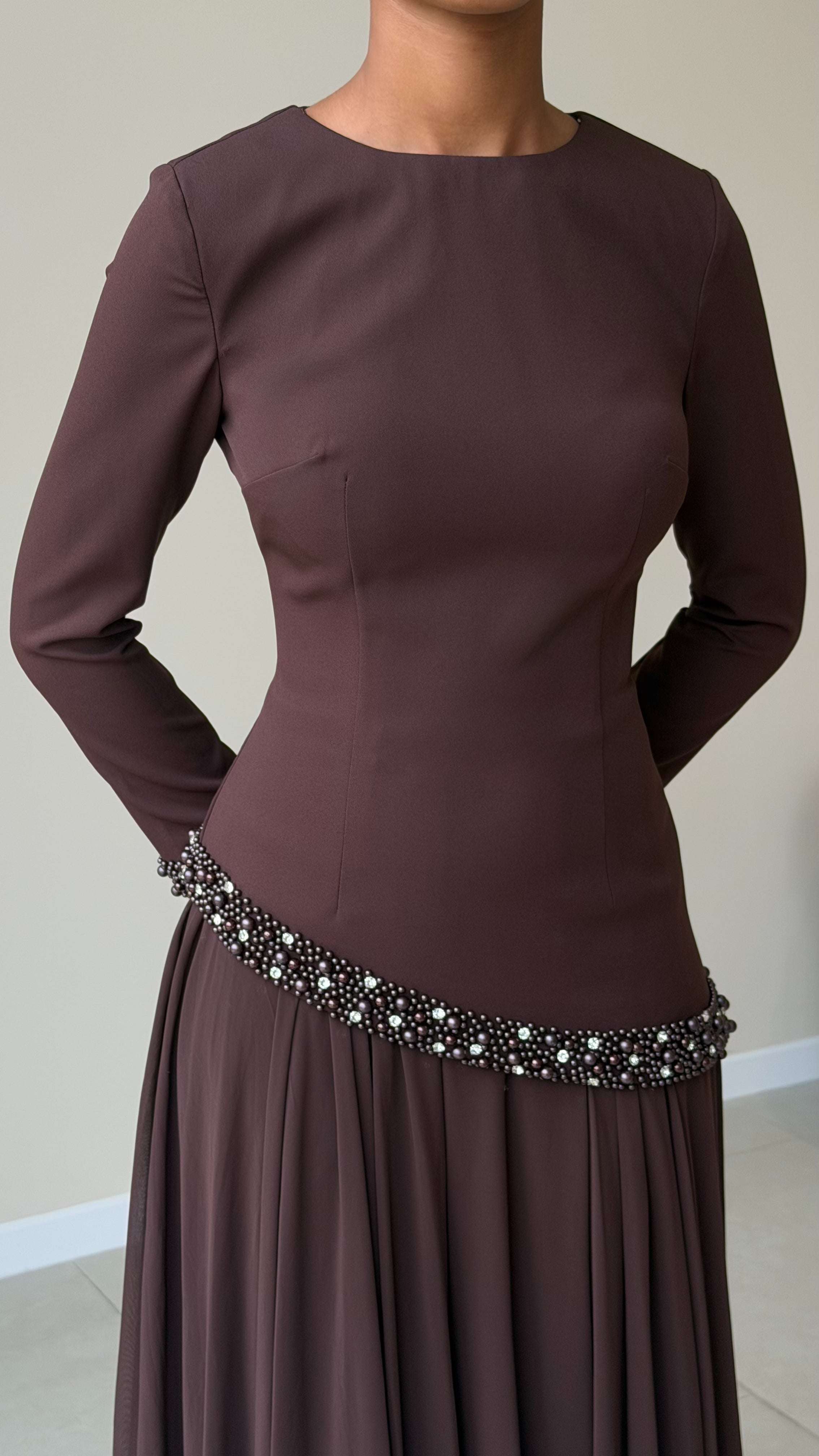 The Celeste Dress - Marron